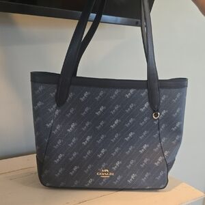 Coach Dark Blue Signature Tote
